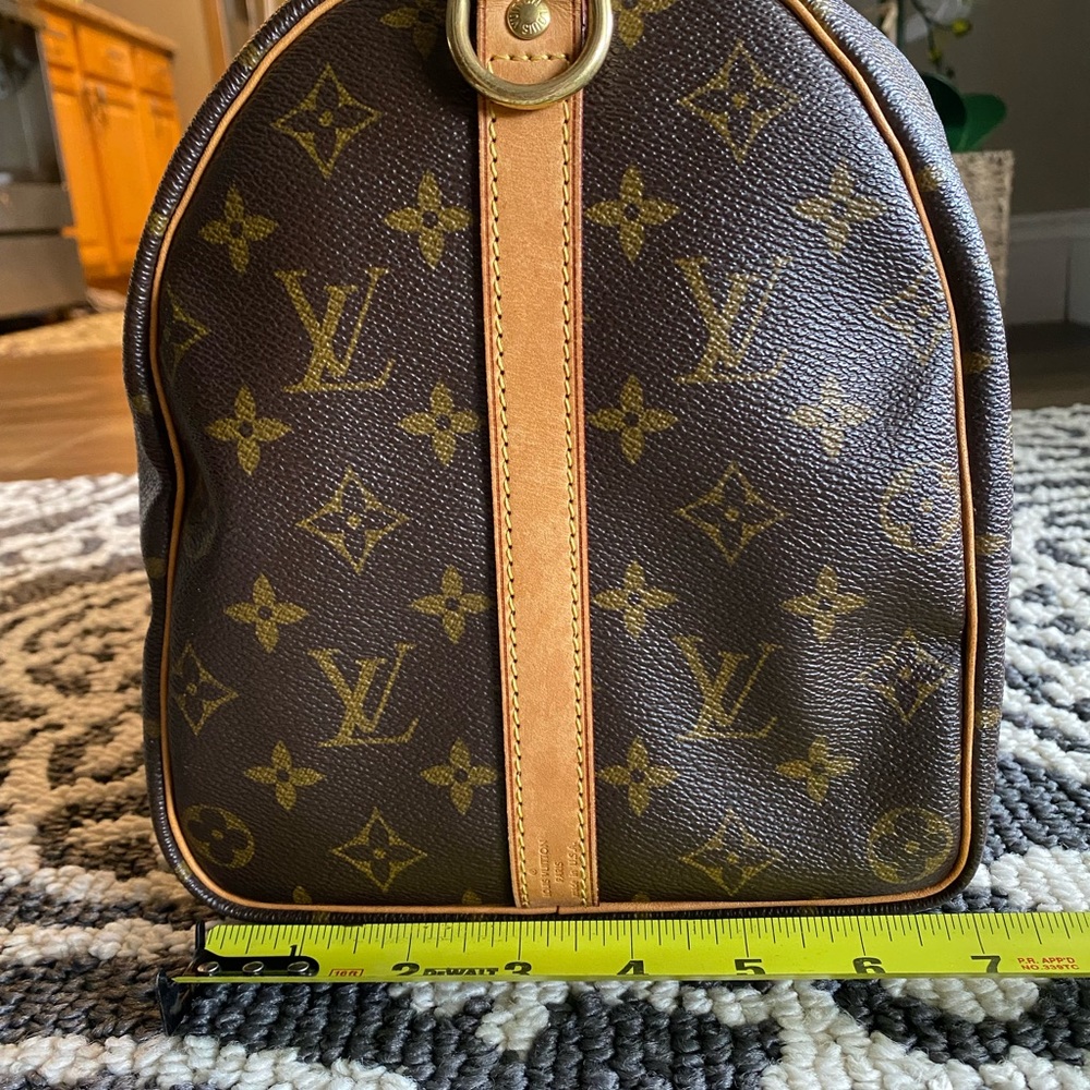 Louis Vuitton Brown Monogram Canvas Crossbody Bag with Tan Leather Strap - Picture 8 of 16